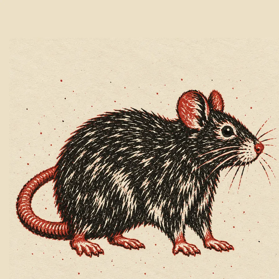 Cell 1, the Anthropic rat, printed in two inks