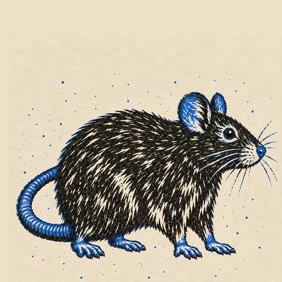 Cell 3, the Google rat, printed in two inks